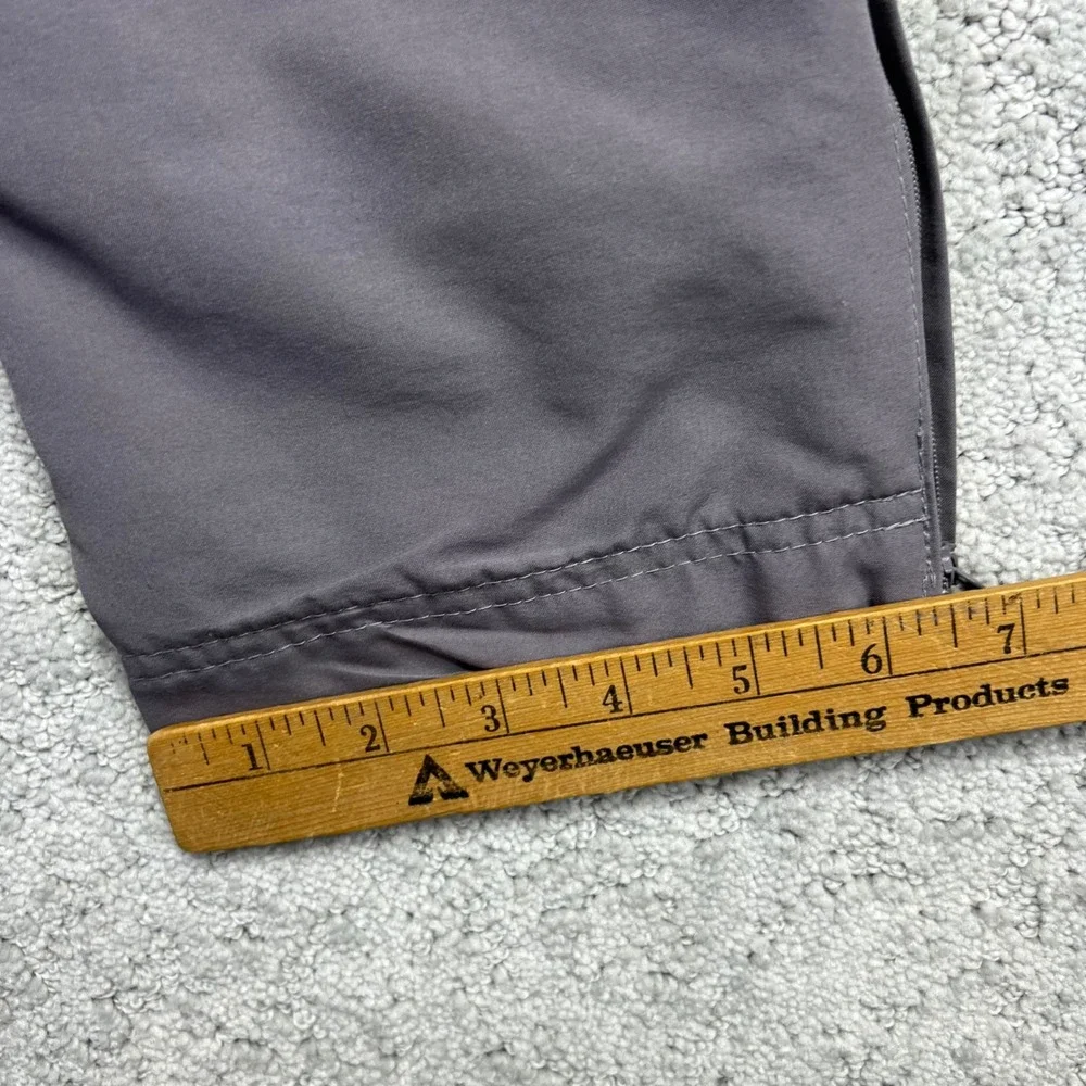 VINTAGE 90s Reebok Track Pants Womens Small Grey Faded Tapered Lined Ankle Zip